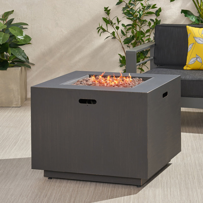 Outdoor Patio Gas Burning Fire Pit Table 50, 000 Btu, Square