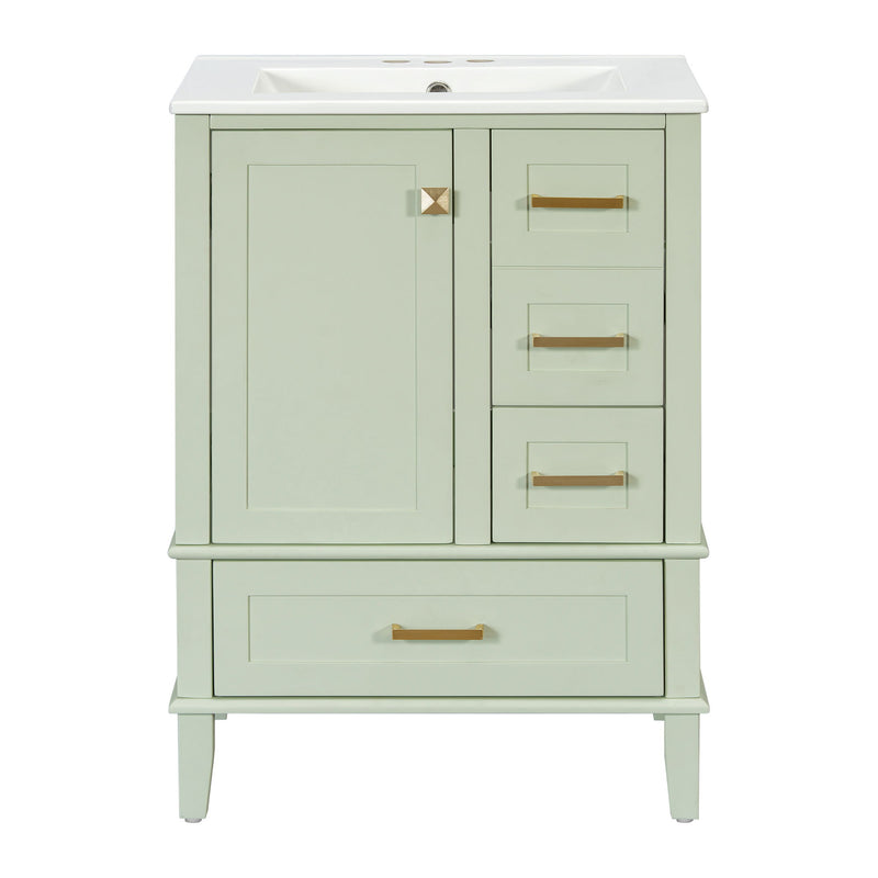 Bathroom Vanity, Modern Bathroom Cabinet With Sink Combo Set, Bathroom Storage Cabinet With A Soft Closing Door And 3 Drawers, Solid Wood Frame