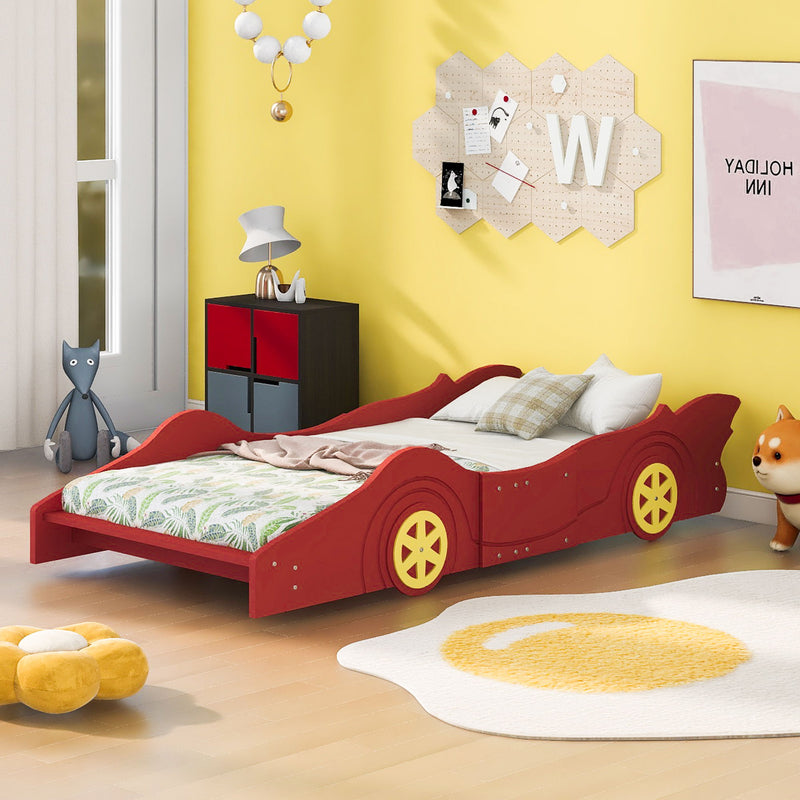 Race Car Shaped Platform Bed & Wheels
