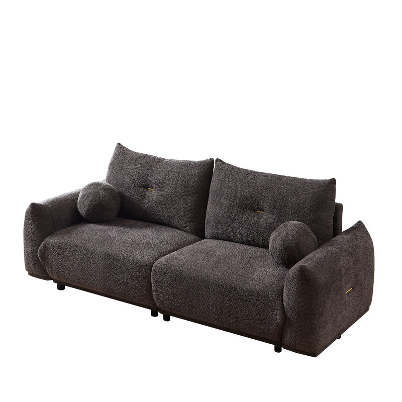 2 Seater Cushion Sofa With 2 Cushions And 2 Ball Pillows