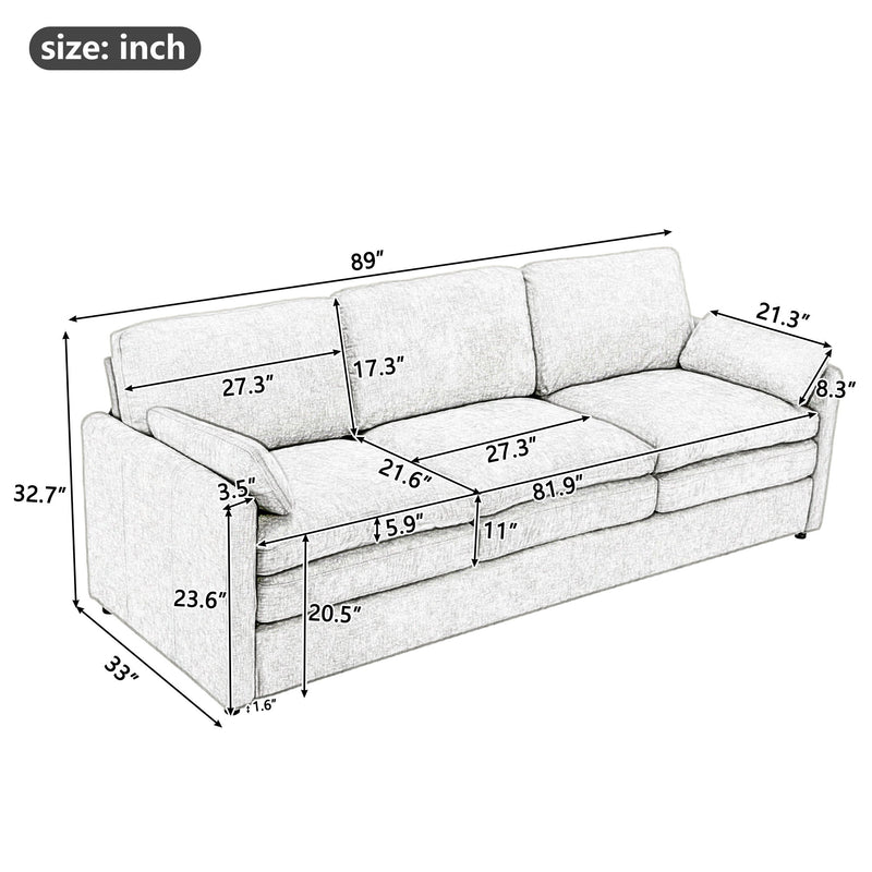 Cozy Upholstered 3 Seater Sofa Cushion For Living Room