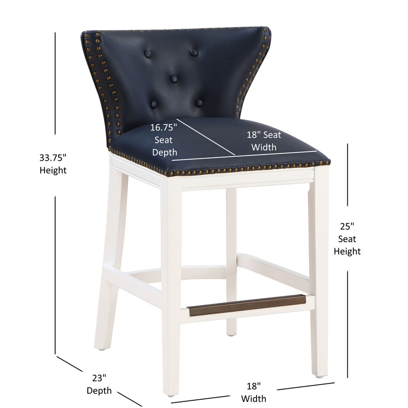 Macon - Counter Stool With Accents - Dark Blue