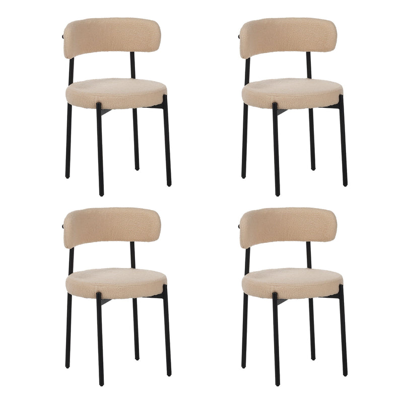 Medieval - Curved Back Kitchen Dining Chairs (Set of 4) - Beige