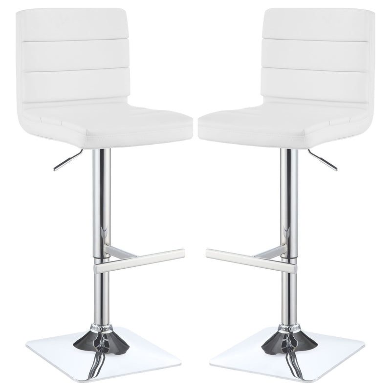 Fresco - Upholstered Adjustable Bar Stool (Set of 2) - White