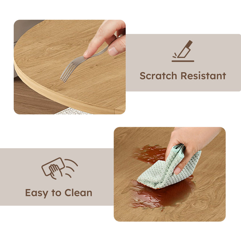 Modern Extendable Round Dining Table Set, Table With Chairs