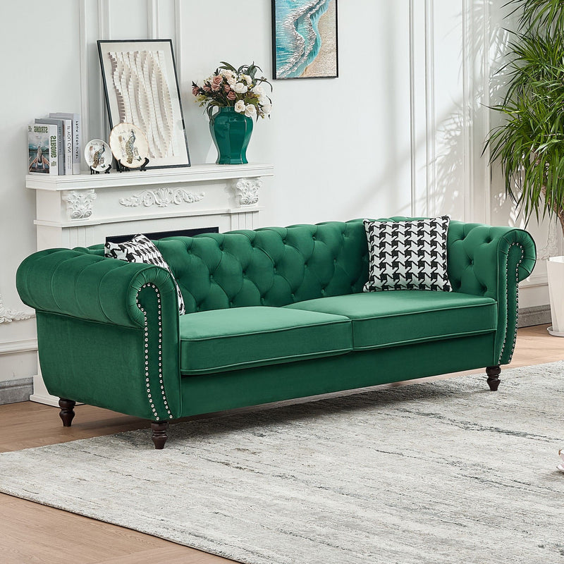 Chesterfield Sofa With Roll Armrest