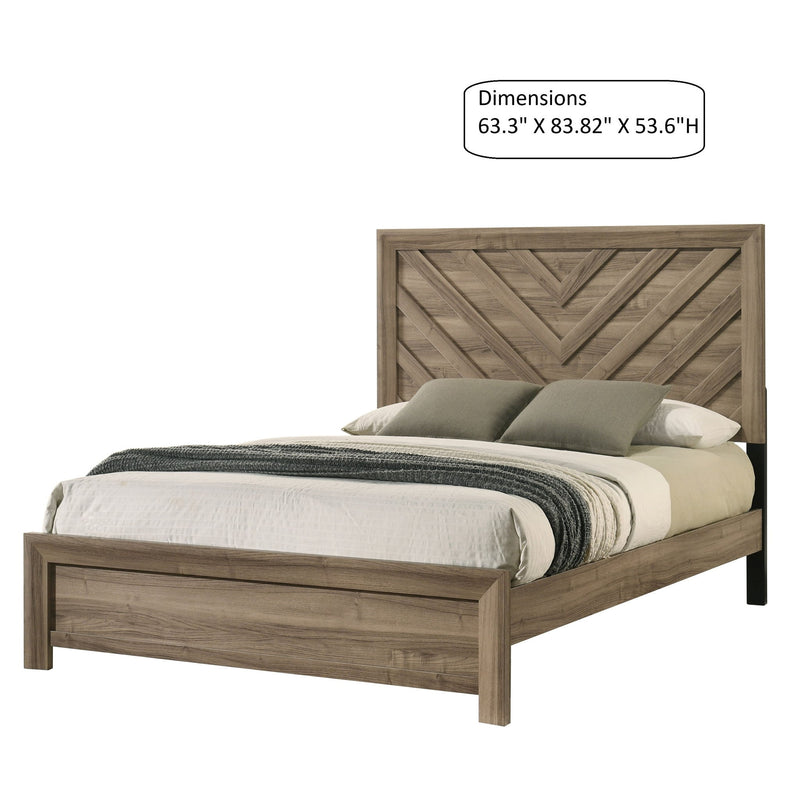 Modern Chevron Patterned Headboard Bed