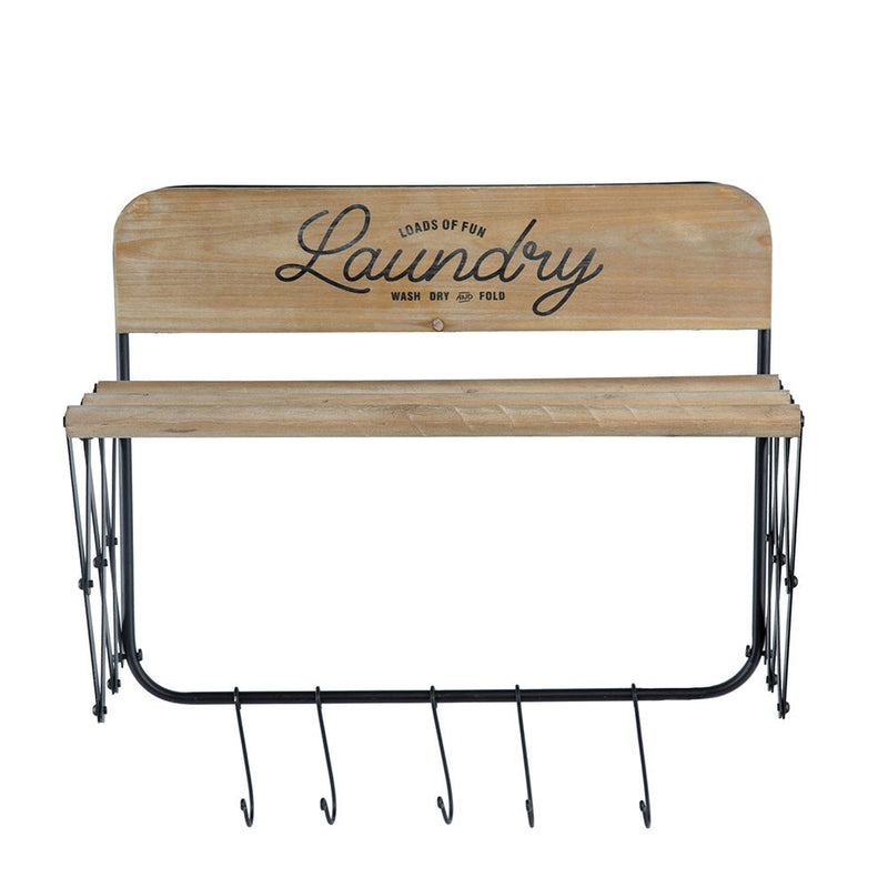 Laundry Rack With Accordion Design - Brown / Black - Black Brown