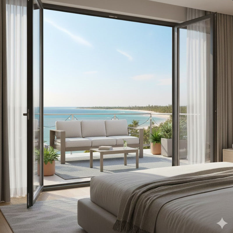 Outdoor Patio Set, All-Weather With Thick Cushions