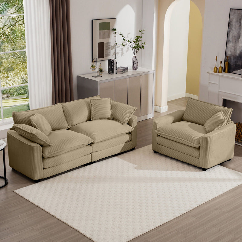 Elegant Oversized Sectional Sofa Set With Deep Seats And Flexible Layout