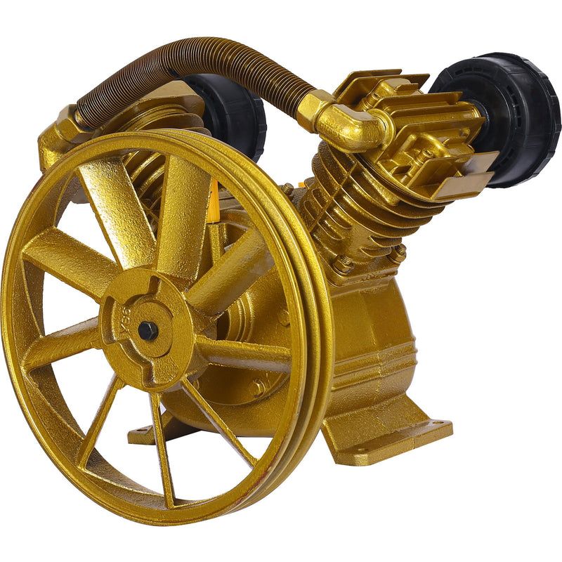 V Type Dual Cylinder Air Compressor Pump Head 5.5Hp 21Cfm 115 Psi - Golden
