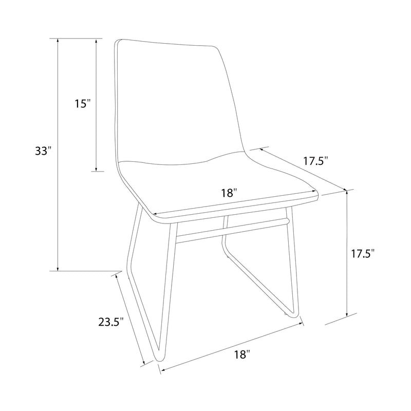 Elegant Upholstered Molded Chair (Set of 2) - Light Brown