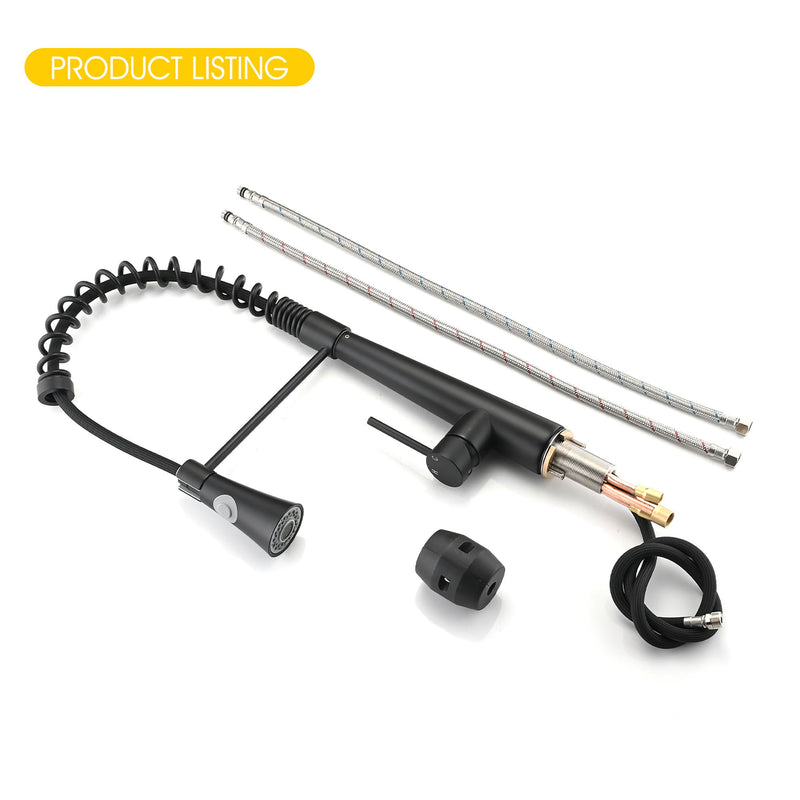 Commercial Kitchen Faucet With Pull Down Sprayer And Magnetic Docking Spray Head - Matte Black