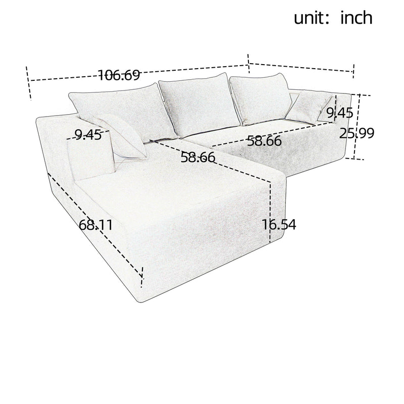 Modular Corner Sofa With Soft Fabric
