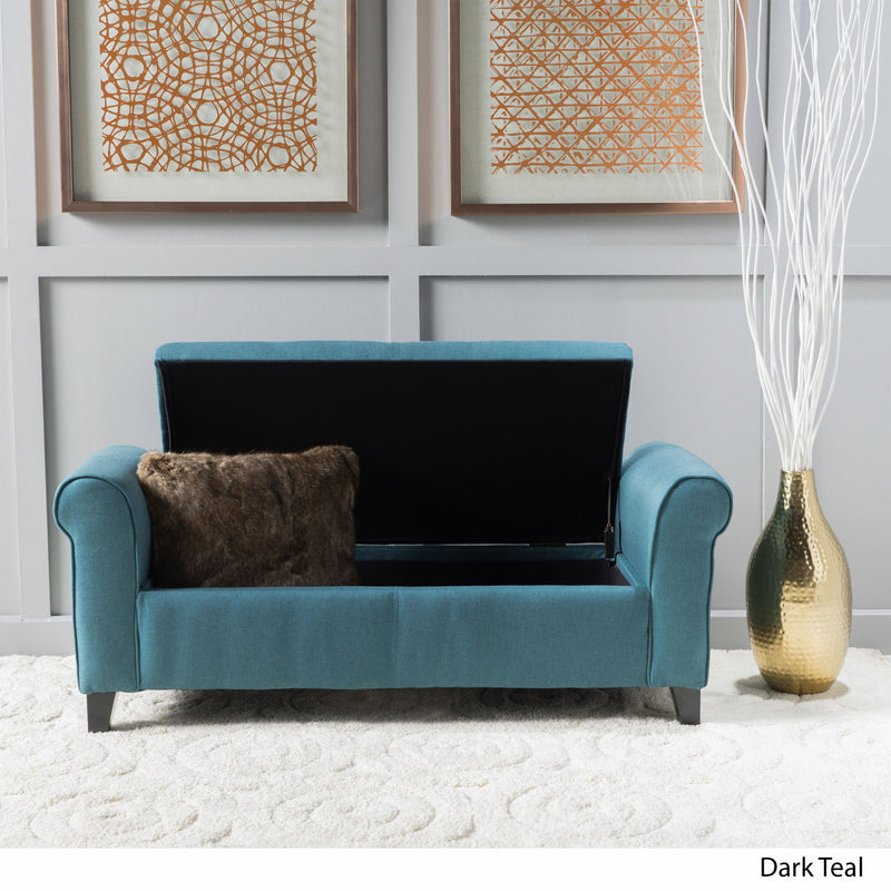 Hayes - Armed Storage Bench With Rolled Arms And Button Tufting