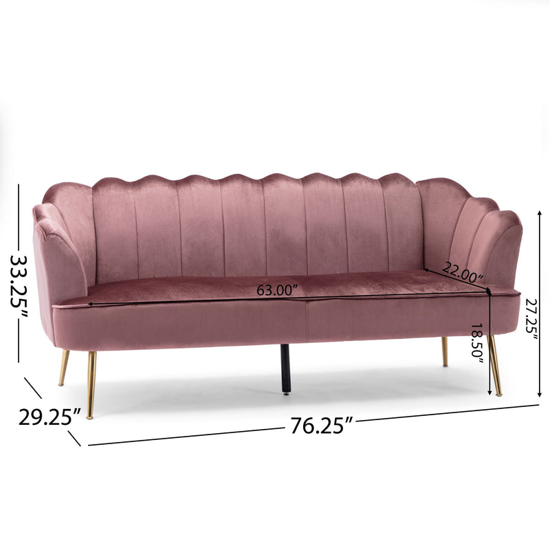 Modern Glam 3 Seater Sofa With Texture