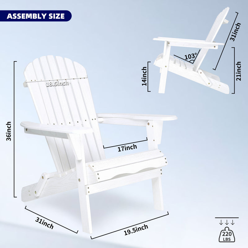 Lounge Patio Chair For Garden Outdoor Wooden Folding Adirondack Chair (Set of 2) Solid Cedar Wood Lounge Patio Chair For Garden