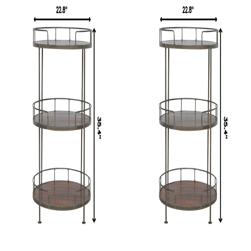 Round Butler Tray Table - Chestnut