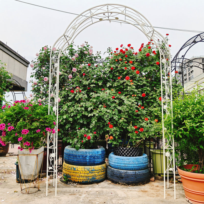Metal Garden Arch Assemble Freely With 8 Styles Garden Arbor Trellis Climbing Plants Support Rose Arch