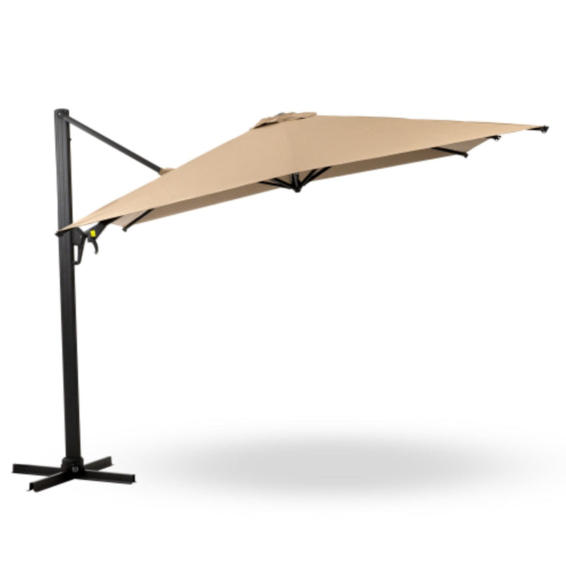 Round Cantilever Patio Umbrella With 360 Rotation & Infinite Tilt Adjustment