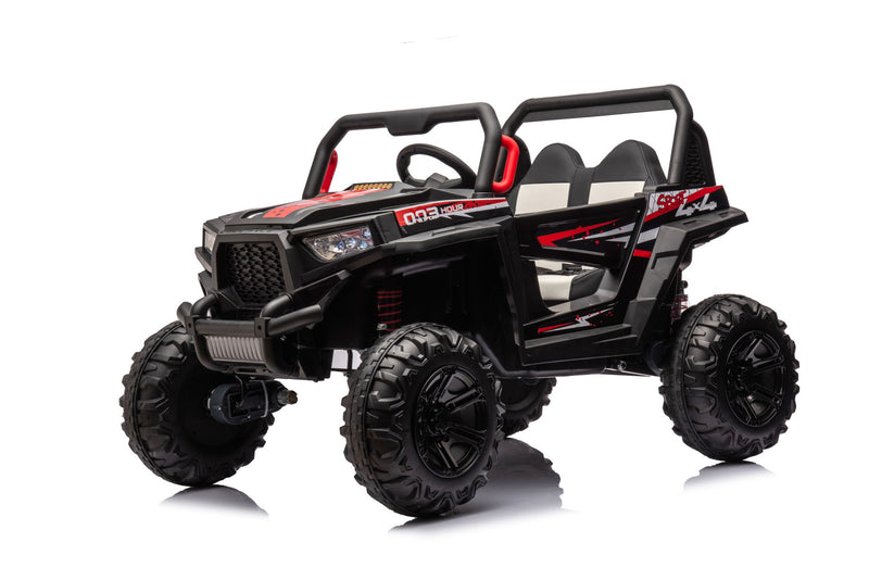 12V7A*1 30W*4 Four-Wheel Drive Seat One Button Start, Forward And Backward, High And Low Speed, Music, Front Light, Power Display, Two Doors Can Open, 2.4G R / C, Seat Belt Four Wheel Absorber