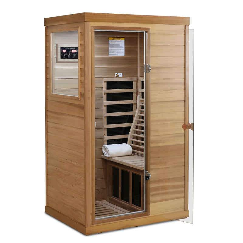 Hemlock Mini 1 Person Far Infrared Door Indoor Sauna Room