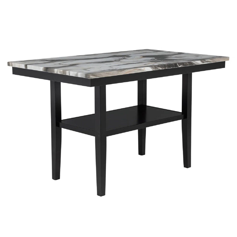 Counter Dining Table With Storage Bottom Shelf For Kitchen - Black