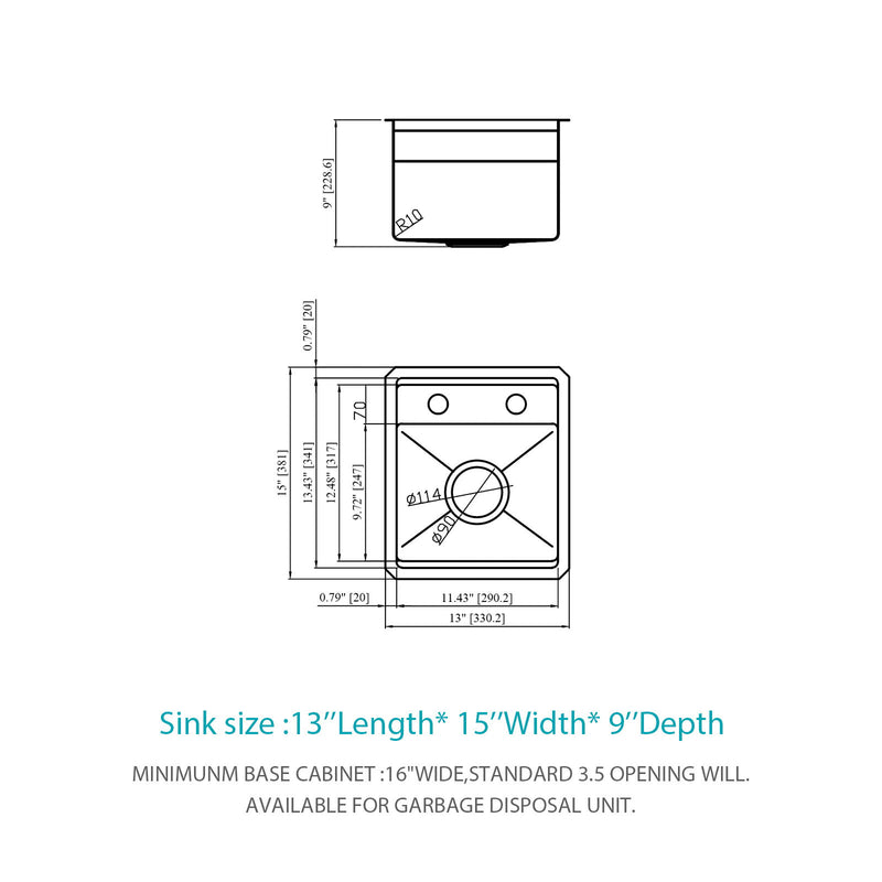 Undermount Bar Sink With Folding Faucet