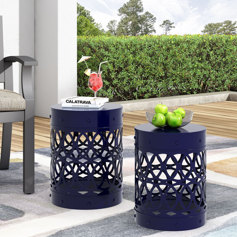 Delight - Powder Coated Iron End Table (Set of 2)