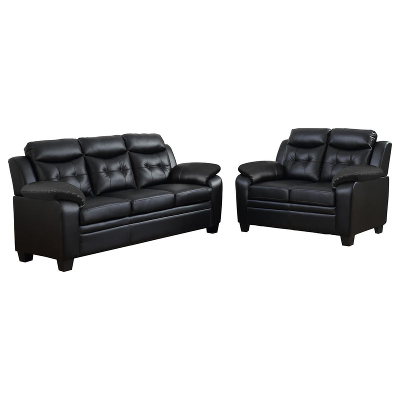 Castro - 2 Piece Living Room Set: Sofa & Loveseat - Black