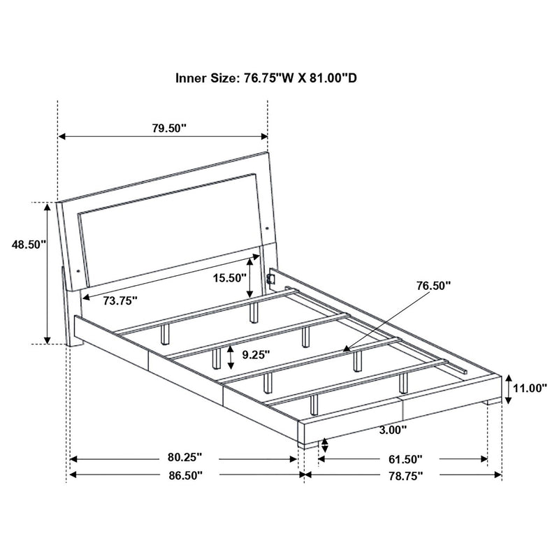 Strick & Bolton - High Gloss Panel Bed With LED Lights