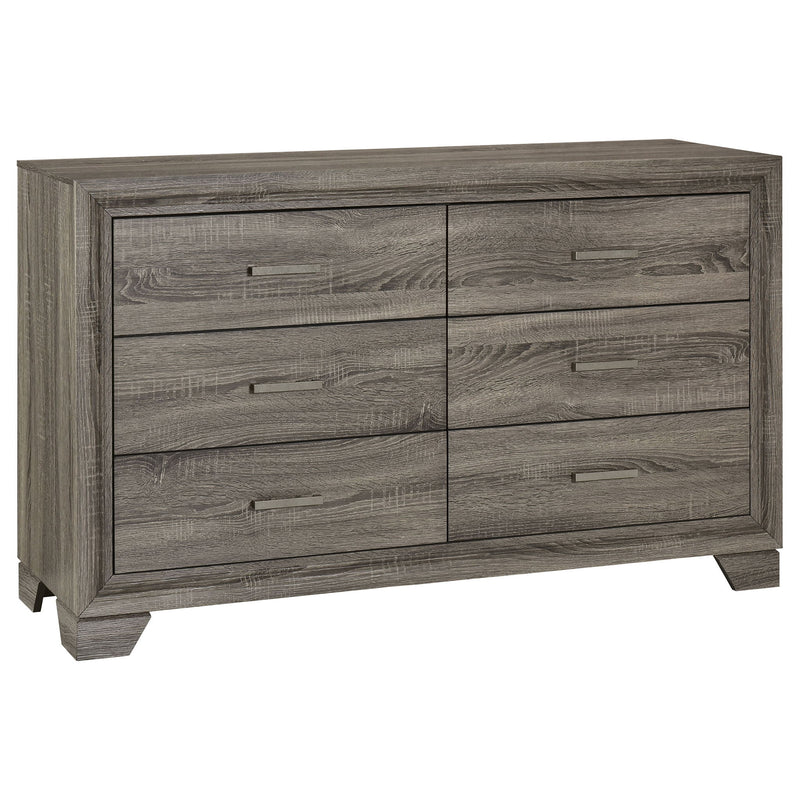 Funston - 6 Drawer Dresser Cabinet - Brown Oak