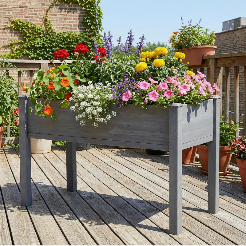 Raised Garden Bed With Legs, Elevated Planter Box For Outdoor Plants