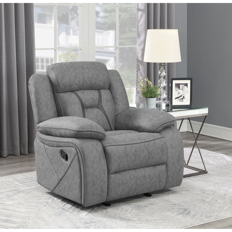 Endra - Upholstered Glider Recliner Chair With Smooth Gliding Motion - Gray