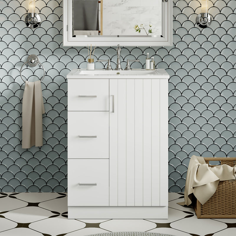 Bathroom Vanity With Under Mount Sink, 2 Drawers And Soft Closing Door