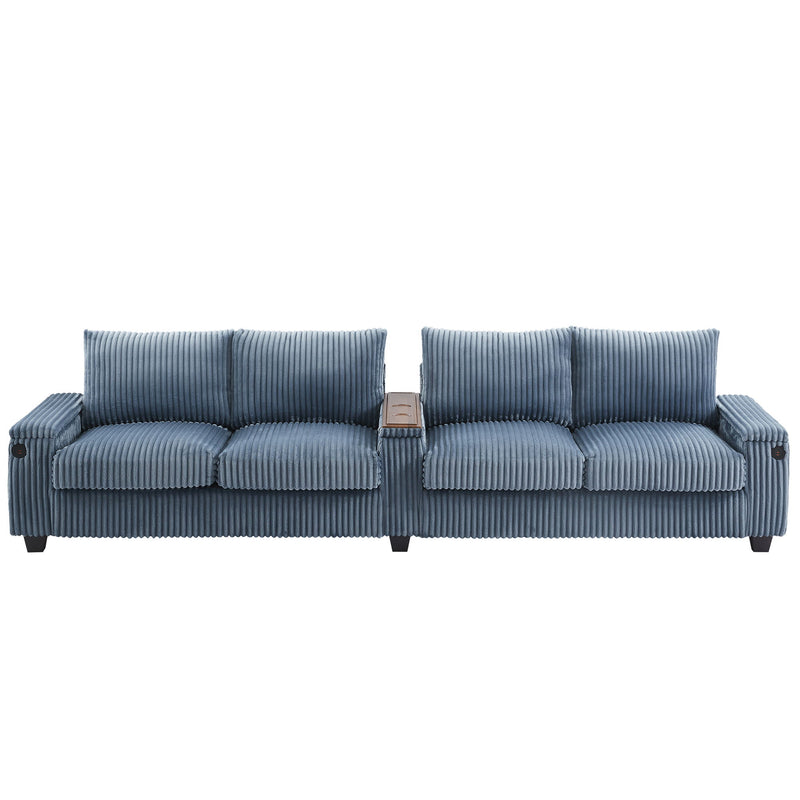Modern 4 Seater Sofa Couch With USB Ports And Hidden Storage
