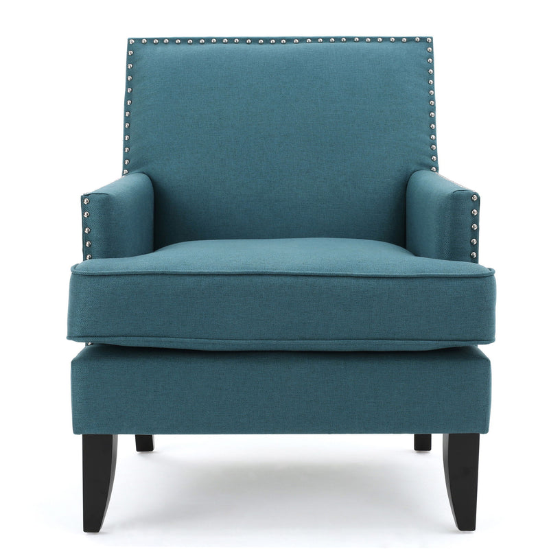 Serenada - Upholstered Fabric Club Chair With Nailhead Trim And Tapered Birch Legs