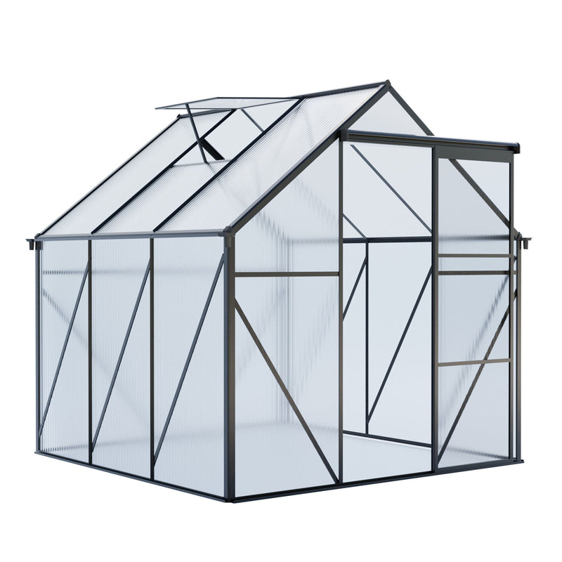 Polycarbonate house Raised Base And Anchor Aluminum Heavy Duty Walk-In houses For Outdoor Backyard In All Season
