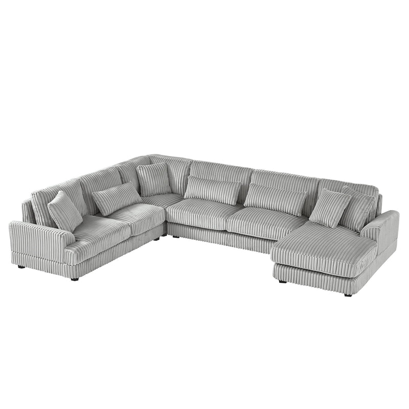 Oversized Sectional Sofa U - Shaped Sofa Couch Modern Sofa Upholstered In Soft With A Chaise Lounge For Living Room