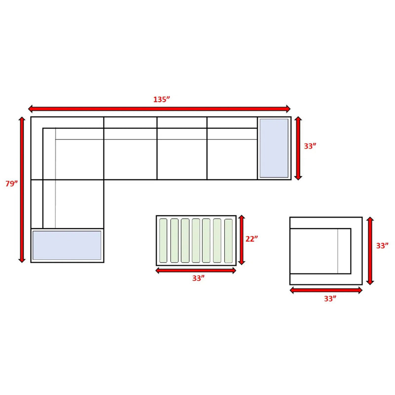 Stylish Entertainment Sectional Set, Outdoor Living