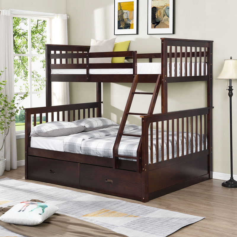 Bunk Bed With Ladder, And Safety Guard Rails