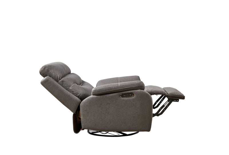 Liyasi - Dual Okin Motor Rocking And 240° Swivel Single Sofa Seat Recliner Chair Infinite Position, Head Rest With Power Function