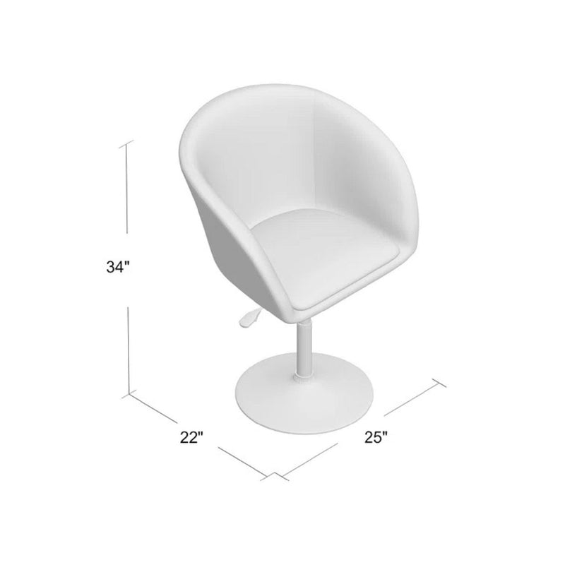 Adjustable Swivel Barrel Chair For Dining Room - Red