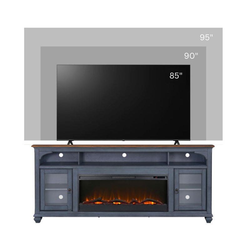 Fireplace TV Stand For TVs Up To 95" - Blue