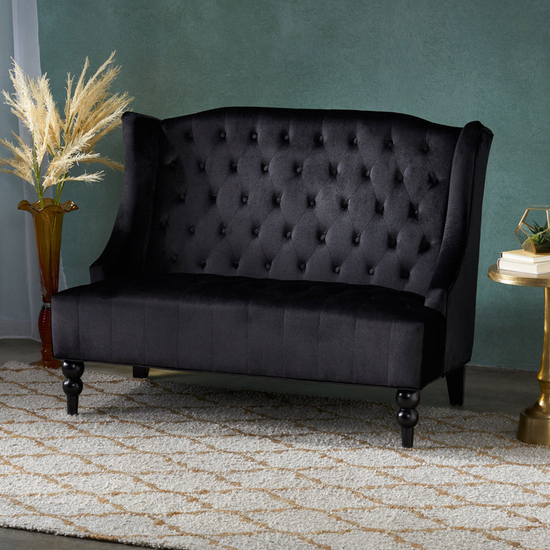Nurturing - Upholstered Loveseat With Wing Back And Diamond Tufting