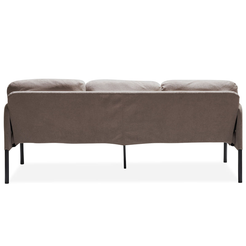 Modern L Shaped 3 Seater Sofa With Ottoman, Upholstered Couch For Small Spaces