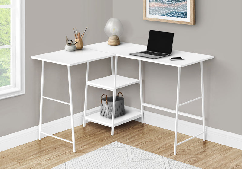 Computer Desk, Home Office, Corner, Storage Shelves, L Shape, Work, Laptop, Contemporary, Modern - Base