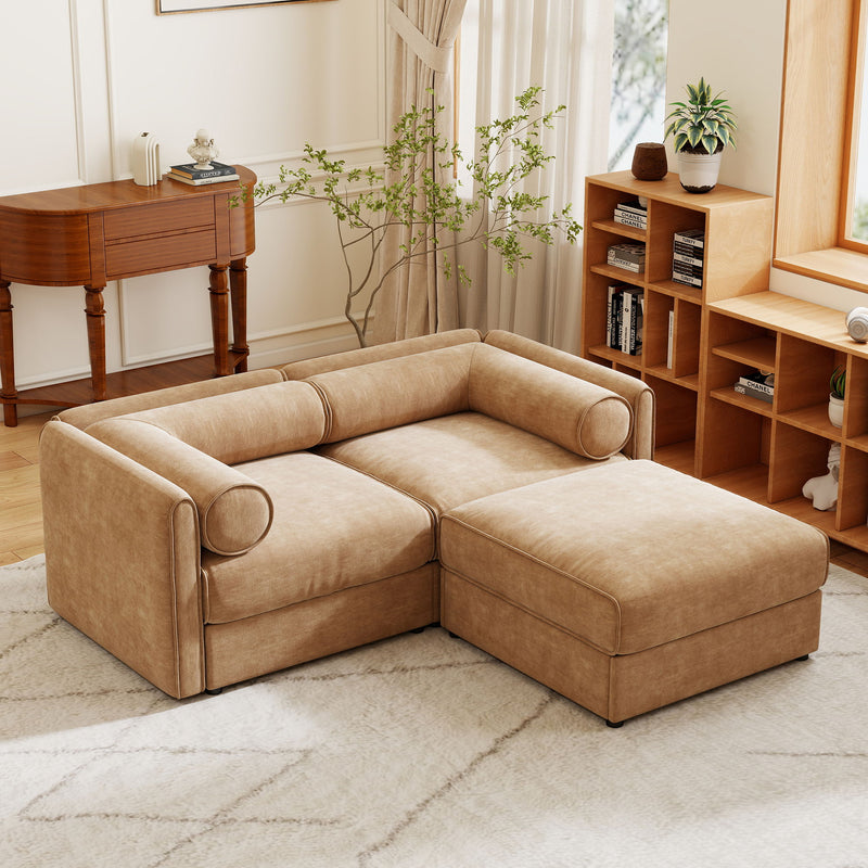 Contemporary Elegant Sofa With Storage And Ottoman
