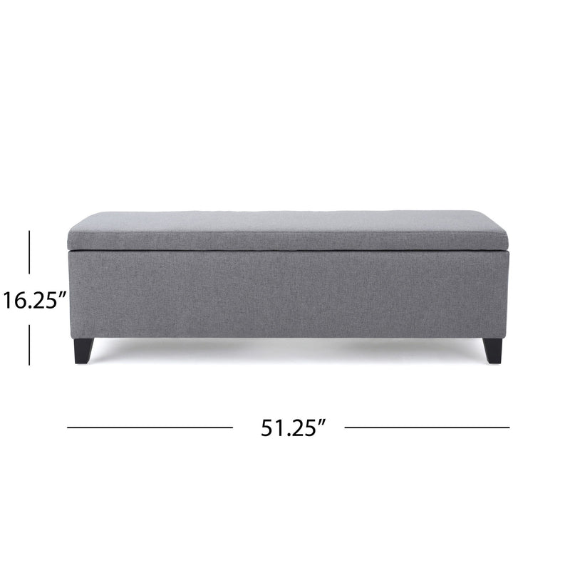 Contemporary Storage Ottoman Bench With Upholstery