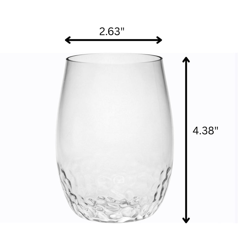 Tritan Hammer - Leadingware Plastic Wine Glasses (Set of 4), Unbreakable 15Oz - Clear